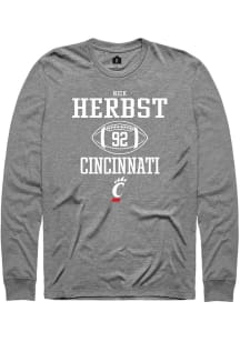 Nick Herbst Rally Mens Graphite Cincinnati Bearcats NIL Sport Icon Tee