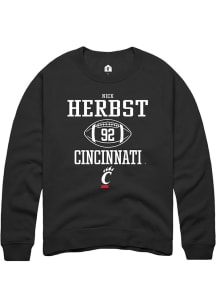 Nick Herbst Rally Mens Black Cincinnati Bearcats NIL Sport Icon Crew Sweatshirt