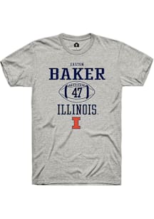 Easton Baker  Illinois Fighting Illini Ash Rally NIL Sport Icon Short Sleeve T Shirt