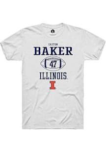 Easton Baker  Illinois Fighting Illini White Rally NIL Sport Icon Short Sleeve T Shirt