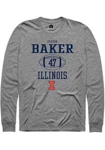 Easton Baker  Illinois Fighting Illini Graphite Rally NIL Sport Icon Long Sleeve T Shirt