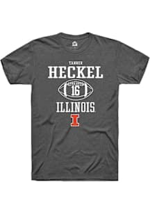 Tanner Heckel  Illinois Fighting Illini Dark Grey Rally NIL Sport Icon Short Sleeve T Shirt