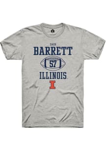 Zach Barrett Ash Illinois Fighting Illini NIL Sport Icon Short Sleeve T Shirt