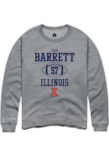 Zach Barrett  Rally Illinois Fighting Illini Mens Graphite NIL Sport Icon Long Sleeve Crew Sweatsh..