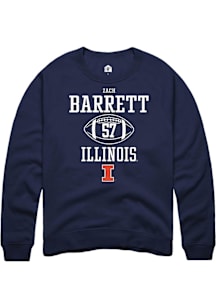 Zach Barrett  Rally Illinois Fighting Illini Mens Navy Blue NIL Sport Icon Long Sleeve Crew Sweats..