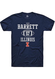 Zach Barrett Navy Blue Illinois Fighting Illini NIL Sport Icon Short Sleeve T Shirt
