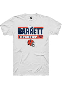 Zach Barrett White Illinois Fighting Illini NIL Stacked Box Short Sleeve T Shirt