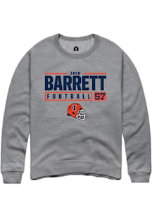 Zach Barrett  Rally Illinois Fighting Illini Mens Graphite NIL Stacked Box Long Sleeve Crew Sweats..