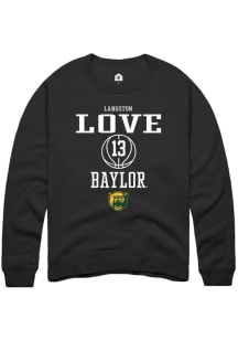 Langston Love  Rally Baylor Bears Mens Black NIL Sport Icon Long Sleeve Crew Sweatshirt