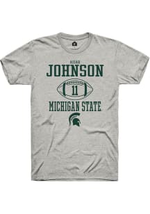 Aziah Johnson  Michigan State Spartans Ash Rally NIL Sport Icon Short Sleeve T Shirt