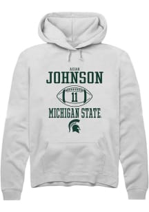 Aziah Johnson  Rally Michigan State Spartans Mens White NIL Sport Icon Long Sleeve Hoodie