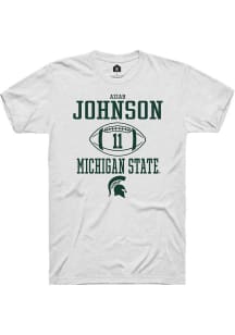 Aziah Johnson  Michigan State Spartans White Rally NIL Sport Icon Short Sleeve T Shirt