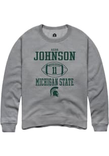 Aziah Johnson  Rally Michigan State Spartans Mens Graphite NIL Sport Icon Long Sleeve Crew Sweatsh..