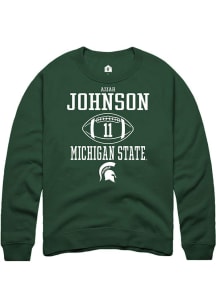 Aziah Johnson  Rally Michigan State Spartans Mens Green NIL Sport Icon Long Sleeve Crew Sweatshirt