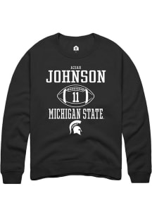 Aziah Johnson  Rally Michigan State Spartans Mens Black NIL Sport Icon Long Sleeve Crew Sweatshirt