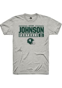 Aziah Johnson  Michigan State Spartans Ash Rally NIL Stacked Box Short Sleeve T Shirt