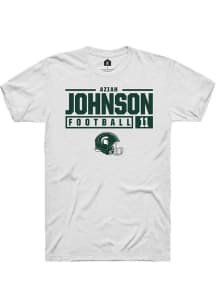 Aziah Johnson  Michigan State Spartans White Rally NIL Stacked Box Short Sleeve T Shirt