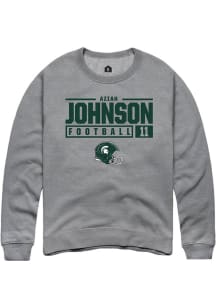 Aziah Johnson  Rally Michigan State Spartans Mens Graphite NIL Stacked Box Long Sleeve Crew Sweats..