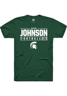 Aziah Johnson  Michigan State Spartans Green Rally NIL Stacked Box Short Sleeve T Shirt