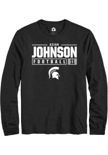 Aziah Johnson  Michigan State Spartans Black Rally NIL Stacked Box Long Sleeve T Shirt