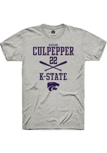 Kaelen Culpepper  K-State Wildcats Ash Rally NIL Sport Icon Short Sleeve T Shirt