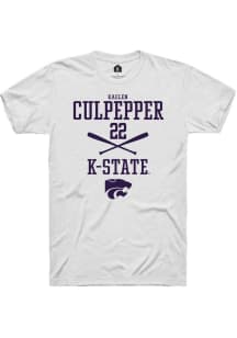 Kaelen Culpepper  K-State Wildcats White Rally NIL Sport Icon Short Sleeve T Shirt