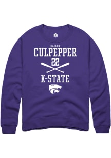 Kaelen Culpepper  Rally K-State Wildcats Mens Purple NIL Sport Icon Long Sleeve Crew Sweatshirt