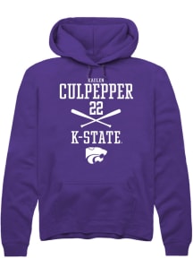 Kaelen Culpepper  Rally K-State Wildcats Mens Purple NIL Sport Icon Long Sleeve Hoodie