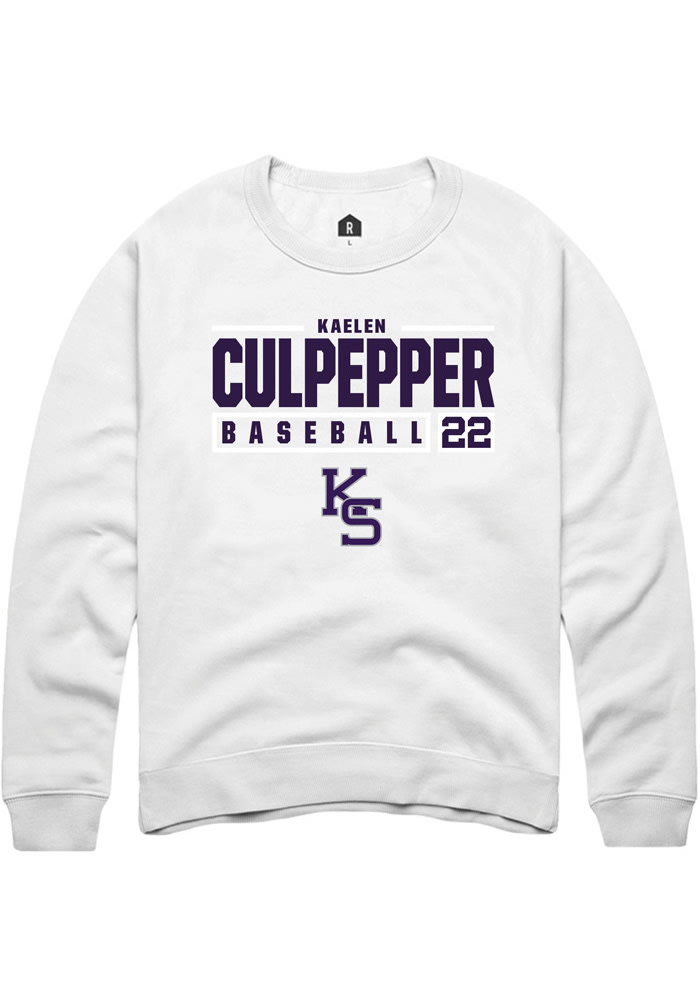Kaelen Culpepper Rally K-State Wildcats Mens White NIL Stacked Box Long Sleeve Crew Sweatshirt