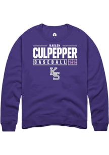 Kaelen Culpepper  Rally K-State Wildcats Mens Purple NIL Stacked Box Long Sleeve Crew Sweatshirt