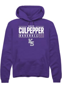 Kaelen Culpepper  Rally K-State Wildcats Mens Purple NIL Stacked Box Long Sleeve Hoodie
