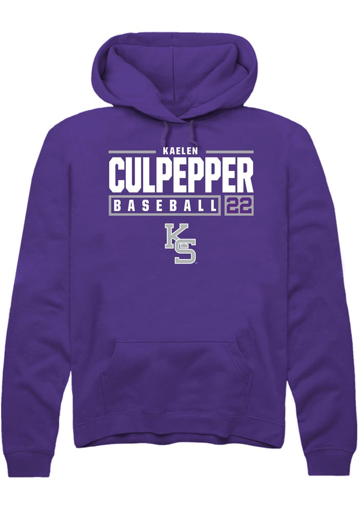 Kaelen Culpepper Rally K-State Wildcats Mens Purple NIL Stacked Box Long Sleeve Hoodie