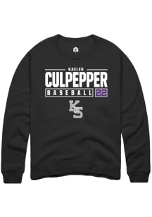 Kaelen Culpepper  Rally K-State Wildcats Mens Black NIL Stacked Box Long Sleeve Crew Sweatshirt