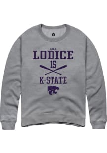 Kyan Lodice Rally Mens Graphite K-State Wildcats NIL Sport Icon Crew Sweatshirt