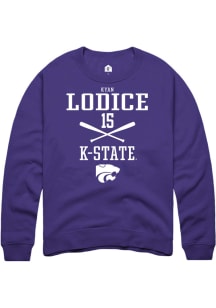 Kyan Lodice  Rally K-State Wildcats Mens Purple NIL Sport Icon Long Sleeve Crew Sweatshirt