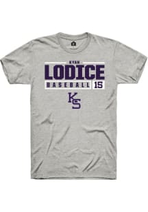 Kyan Lodice Ash K-State Wildcats NIL Stacked Box Short Sleeve T Shirt