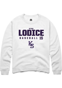 Kyan Lodice  Rally K-State Wildcats Mens White NIL Stacked Box Long Sleeve Crew Sweatshirt