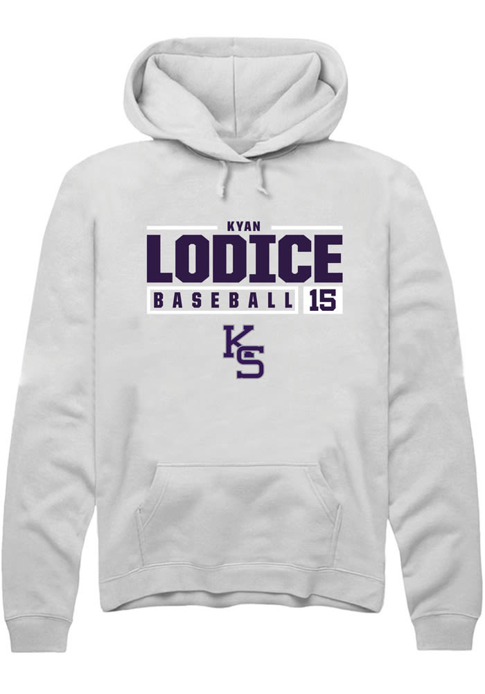Kyan Lodice Rally K-State Wildcats Mens White NIL Stacked Box Long Sleeve Hoodie