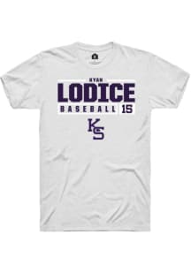 Kyan Lodice White K-State Wildcats NIL Stacked Box Short Sleeve T Shirt