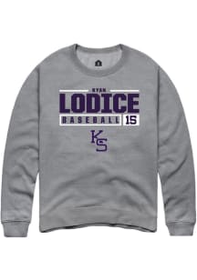 Kyan Lodice  Rally K-State Wildcats Mens Graphite NIL Stacked Box Long Sleeve Crew Sweatshirt