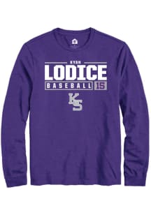 Kyan Lodice Rally Mens Purple K-State Wildcats NIL Stacked Box Tee