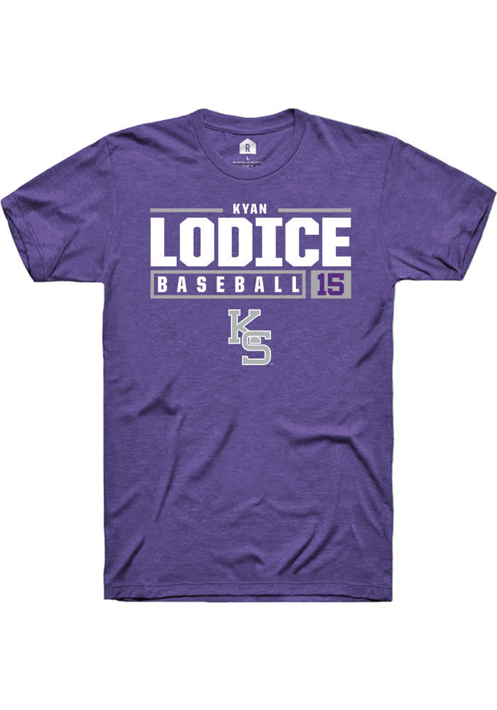 Kyan Lodice K-State Wildcats Purple Rally NIL Stacked Box Short Sleeve T Shirt