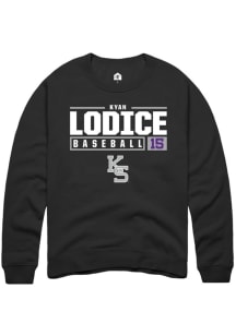 Kyan Lodice  Rally K-State Wildcats Mens Black NIL Stacked Box Long Sleeve Crew Sweatshirt