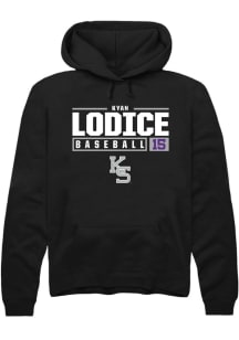 Kyan Lodice  Rally K-State Wildcats Mens Black NIL Stacked Box Long Sleeve Hoodie