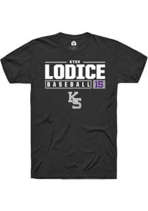 Kyan Lodice Black K-State Wildcats NIL Stacked Box Short Sleeve T Shirt