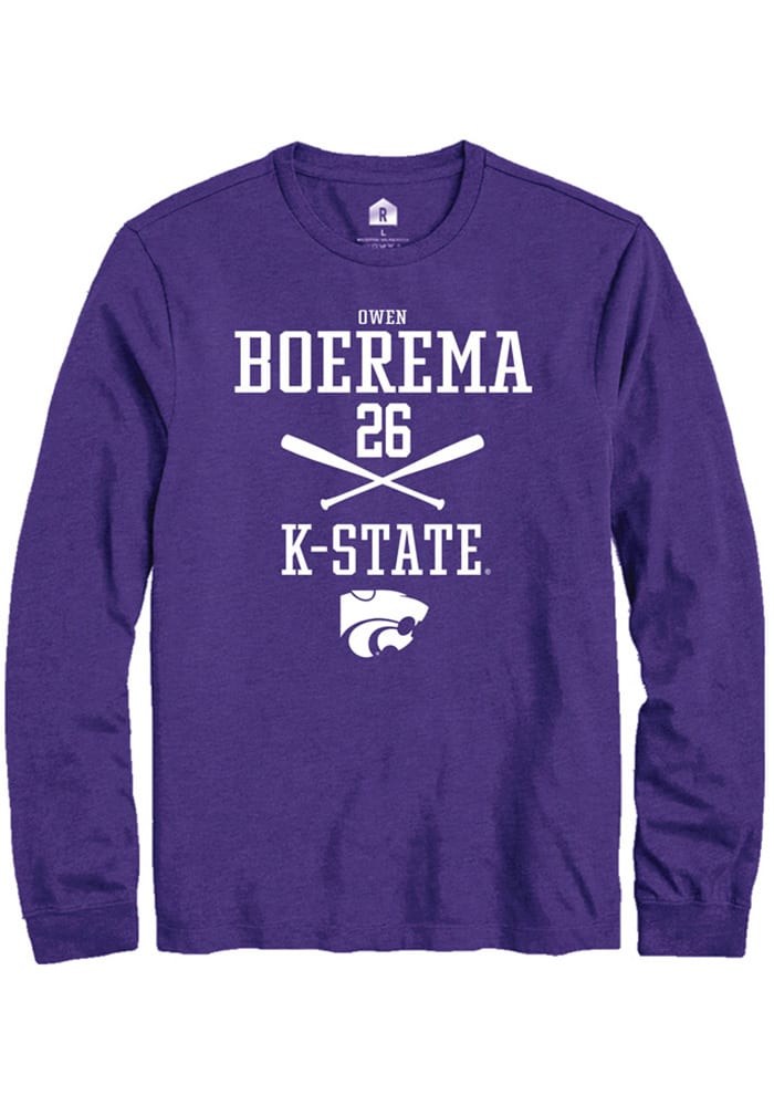 Owen Boerema K-State Wildcats Purple Rally NIL Sport Icon Long Sleeve T Shirt