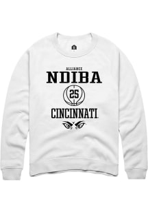 Alliance Ndiba  Rally Cincinnati Bearcats Mens White NIL Sport Icon Long Sleeve Crew Sweatshirt