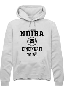 Alliance Ndiba  Rally Cincinnati Bearcats Mens White NIL Sport Icon Long Sleeve Hoodie