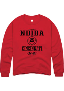 Alliance Ndiba  Rally Cincinnati Bearcats Mens Red NIL Sport Icon Long Sleeve Crew Sweatshirt