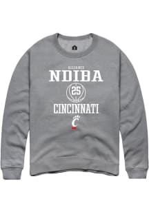 Alliance Ndiba  Rally Cincinnati Bearcats Mens Graphite NIL Sport Icon Long Sleeve Crew Sweatshi..